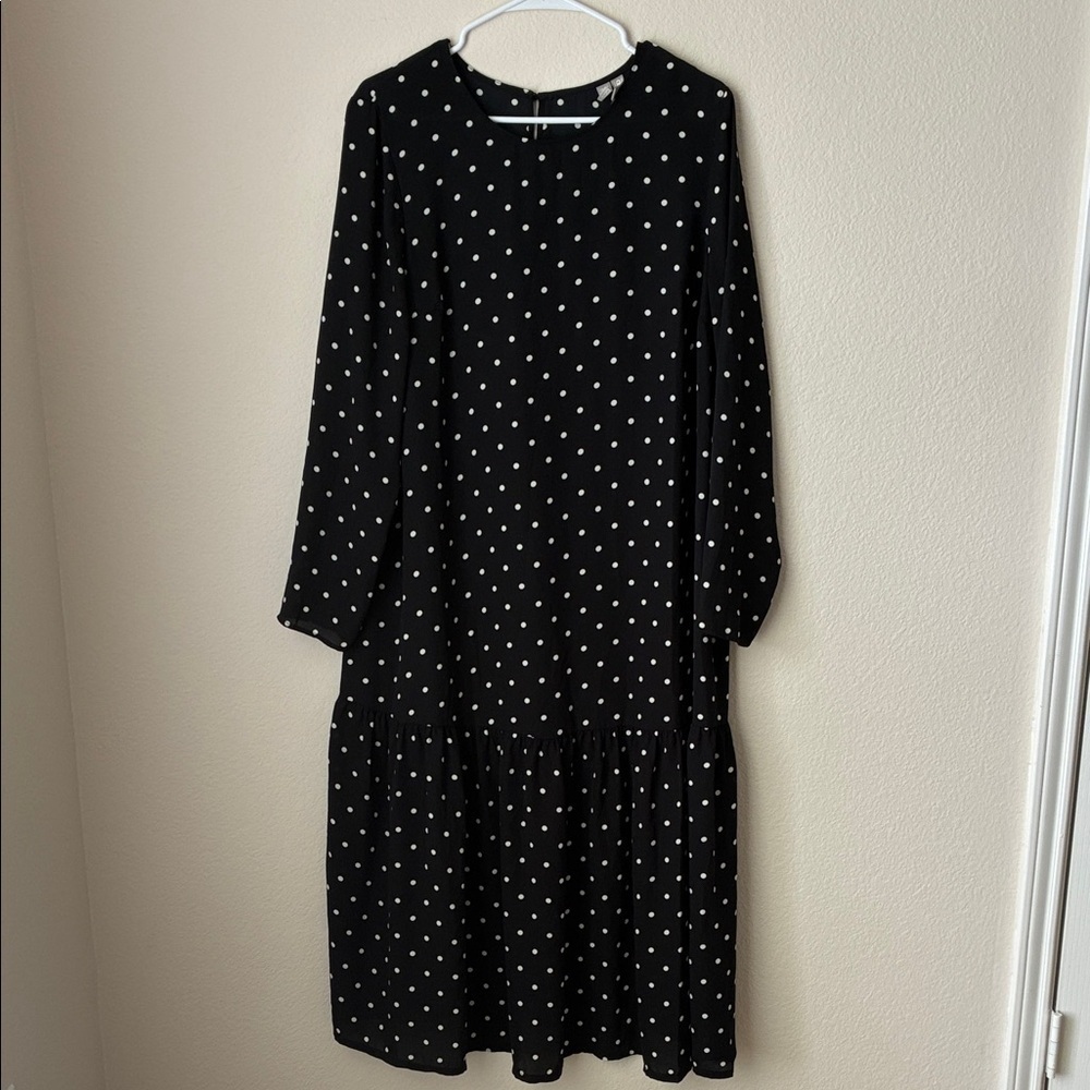 ASOS Black and White Bishop Sleeve Sundress